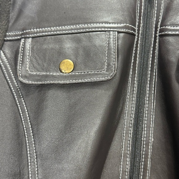 Escapade Women's Brown 100% Leather knit Jacket size medium - Picture 8 of 12